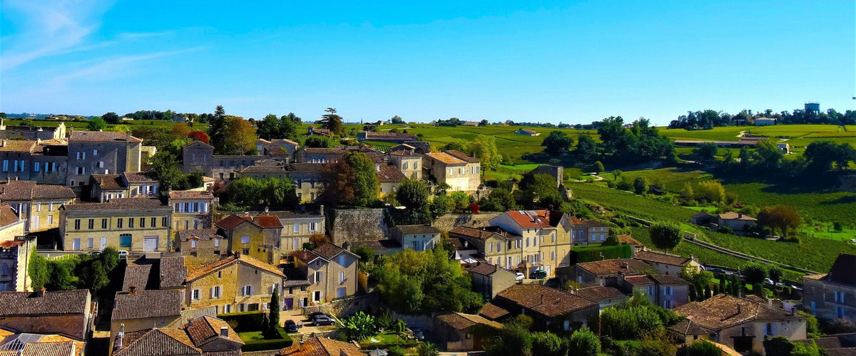 Cabernet Franc: Saint-Émilion von oben mit Rebflächen