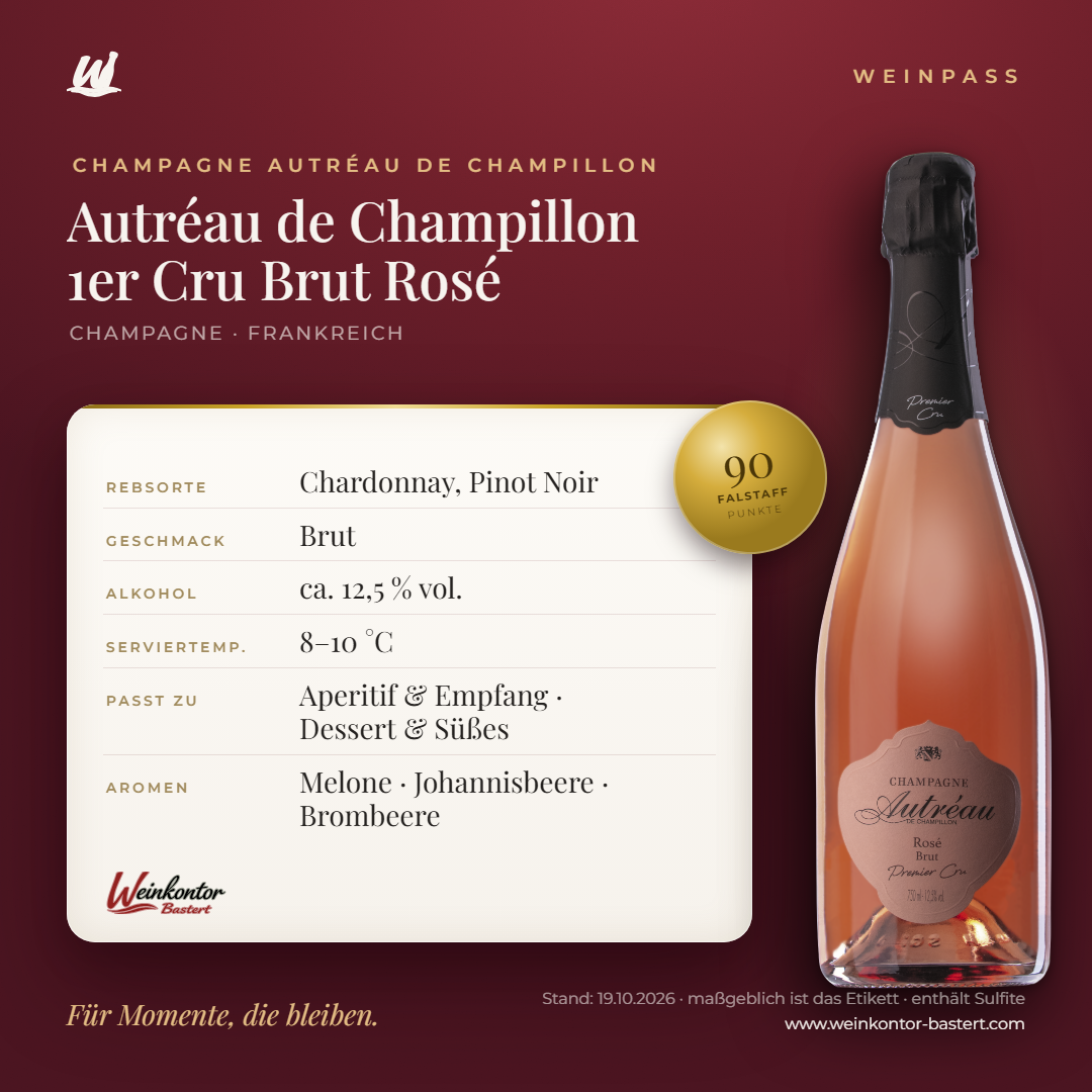 Autréau de Champillon 1er Cru Brut Rosé – Champagne – Weinpass | Weinkontor Bastert