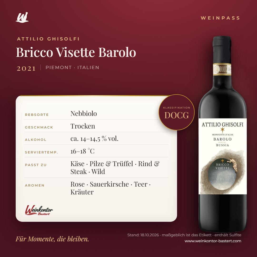 Bricco Visette Barolo DOCG Attilio Ghisolfi – Piemont – Weinpass | Weinkontor Bastert