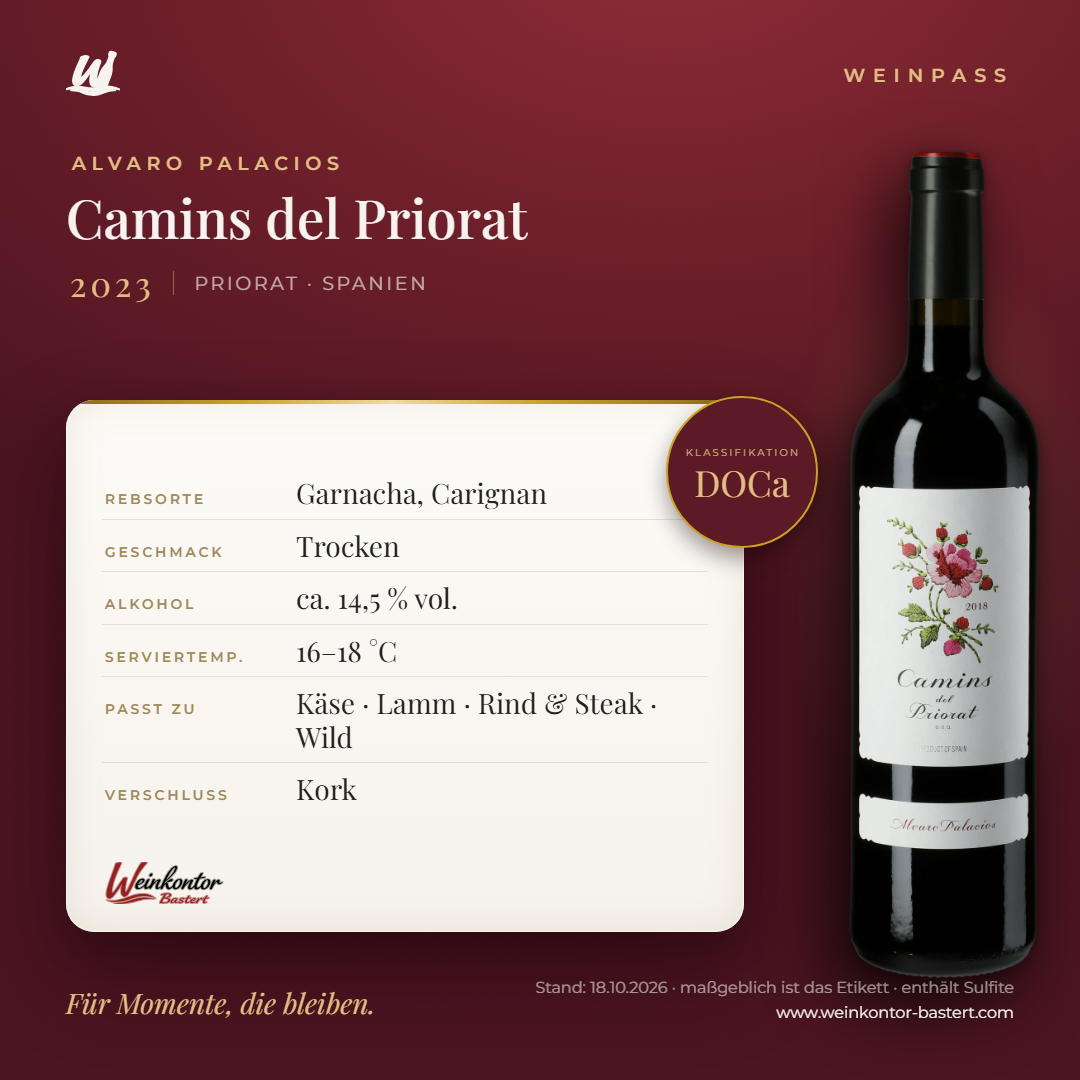 Camins del Priorat DOCa Alvaro Palacios – Priorat – Weinpass | Weinkontor Bastert