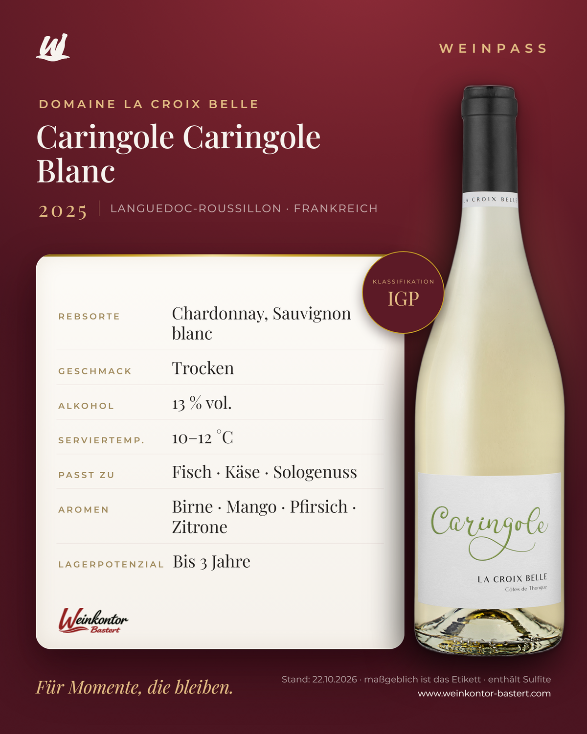 Caringole Caringole Blanc Domaine La Croix Belle – Languedoc-Roussillon – Weinpass | Weinkontor Bastert