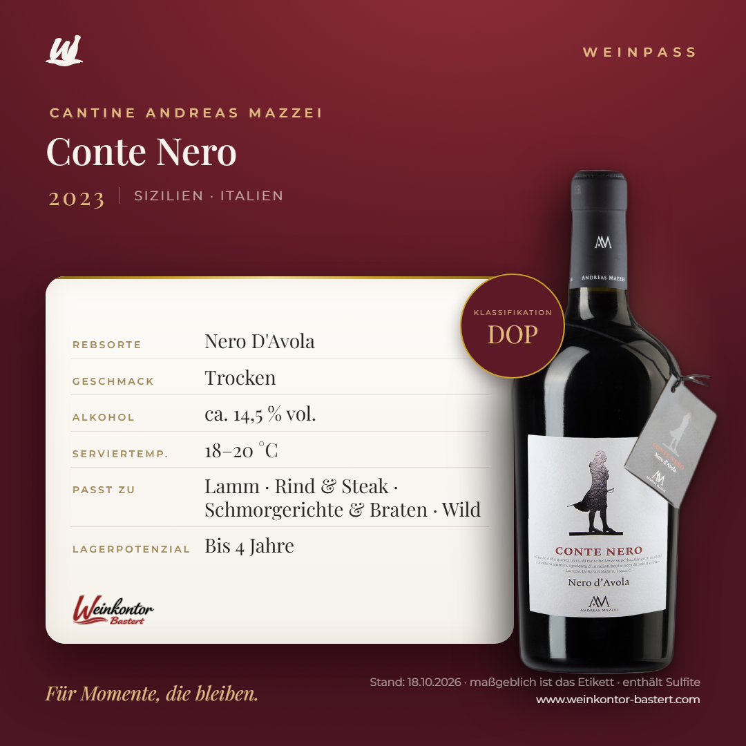 Conte Nero Cantine Andreas Mazzei DOP – Sizilien – Weinpass | Weinkontor Bastert