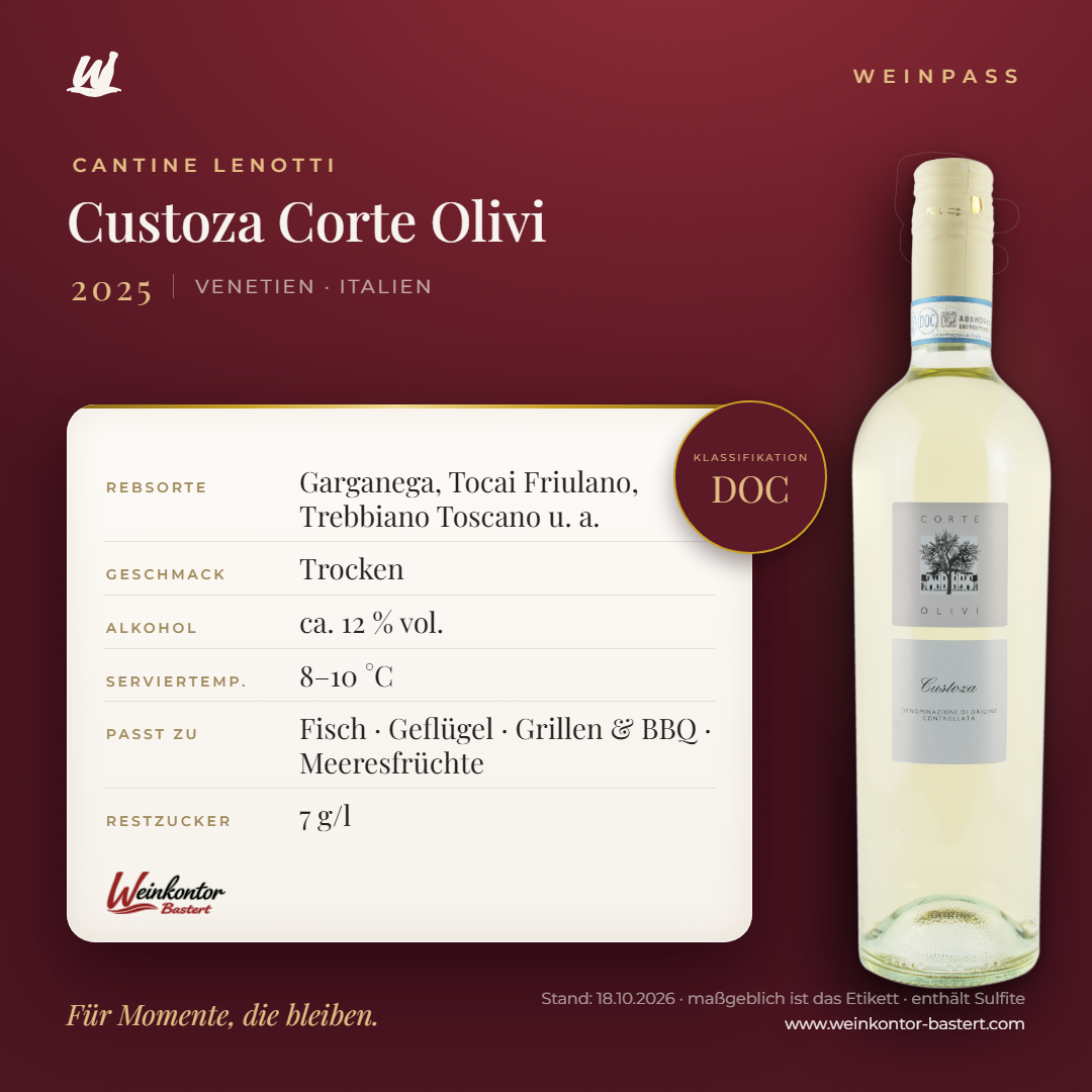 Custoza Corte Olivi Cantine Lenotti DOC – Venetien – Weinpass | Weinkontor Bastert