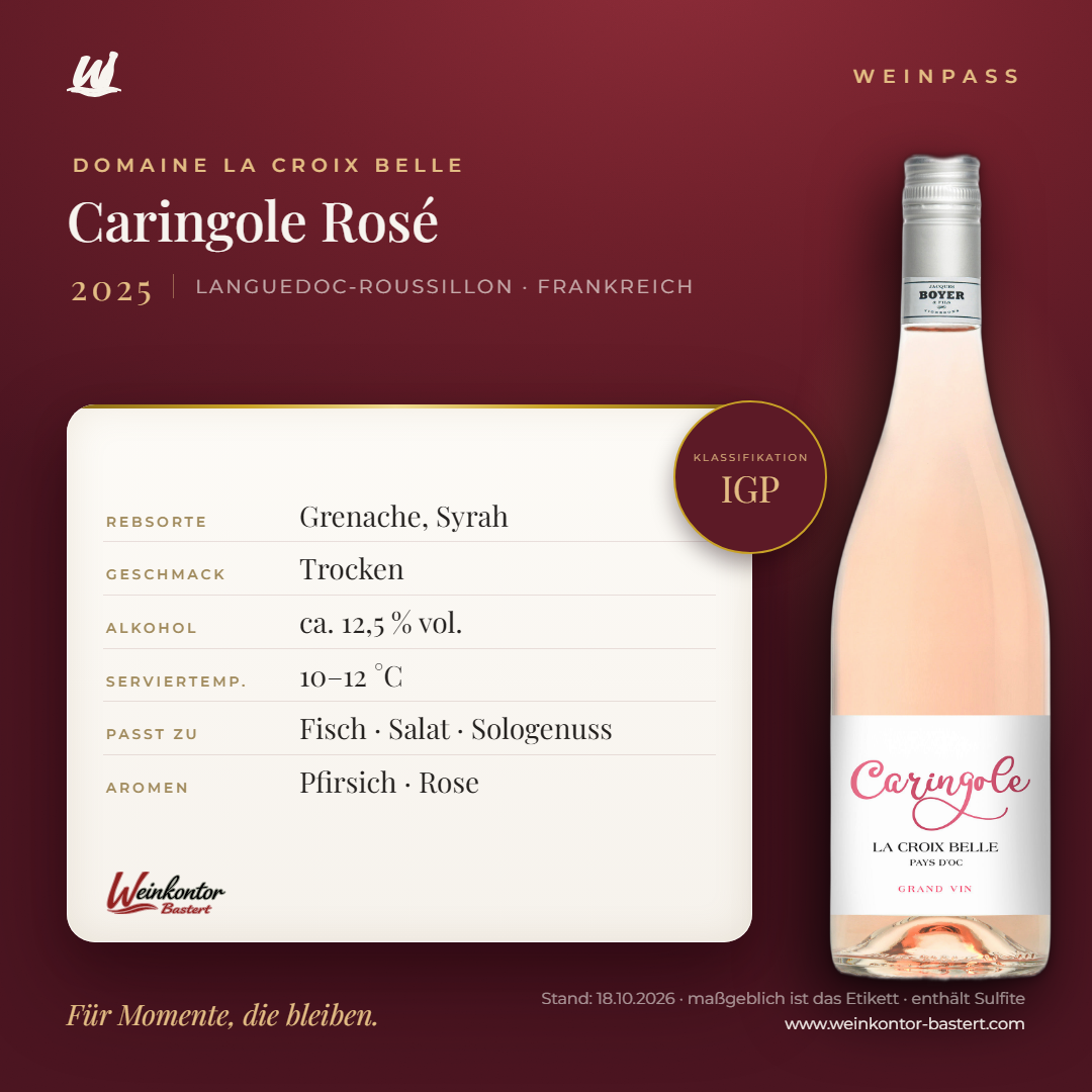 Domaine La Croix Belle Caringole Rosé – Languedoc-Roussillon – Weinpass | Weinkontor Bastert