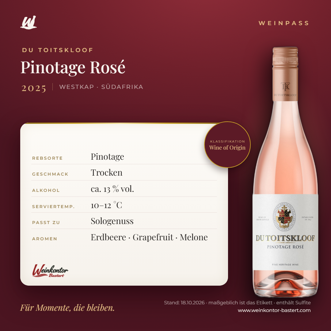 Du Toitskloof Pinotage Rosé – Westkap – Weinpass | Weinkontor Bastert