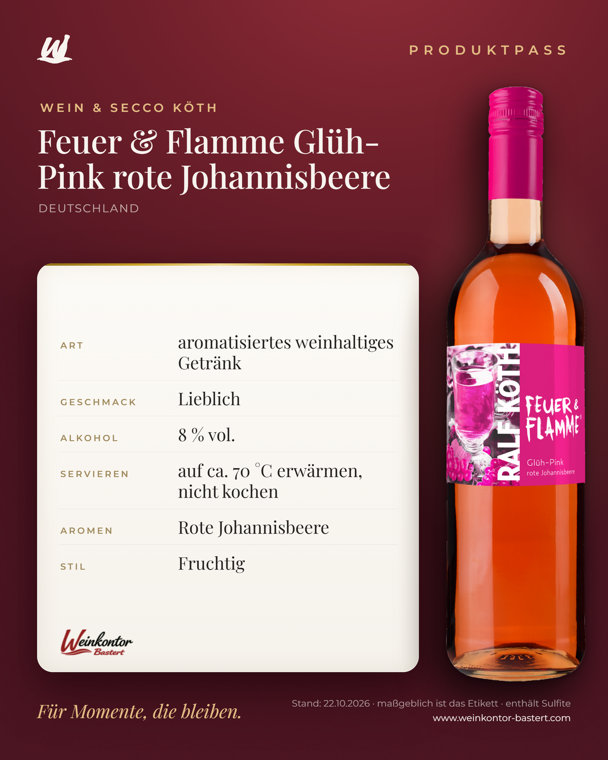 Feuer & Flamme Glüh-Pink rote Johannisbeere Ralf Köth – Produktpass | Weinkontor Bastert