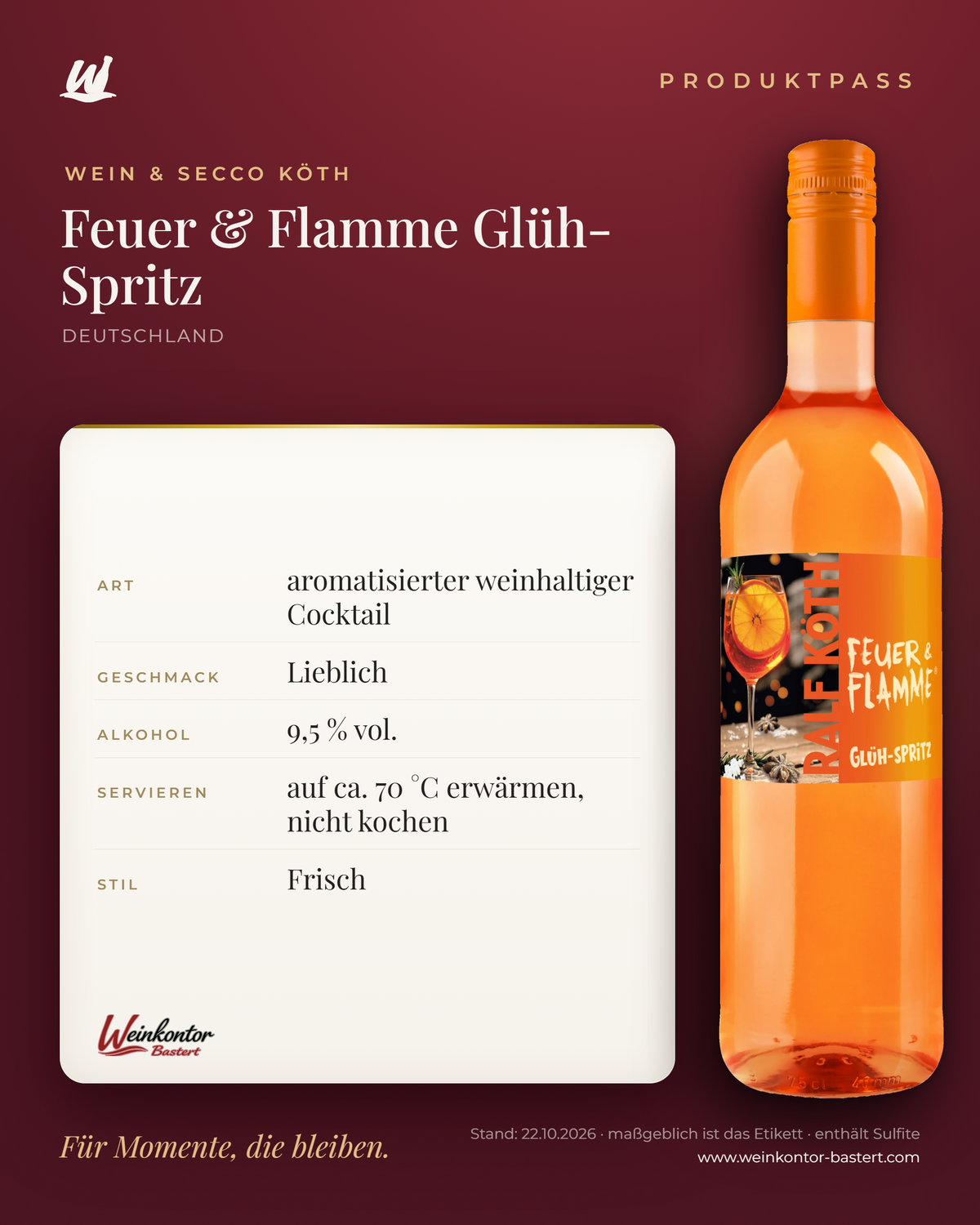 Feuer & Flamme Glüh-Spritz Ralf Köth – Produktpass | Weinkontor Bastert