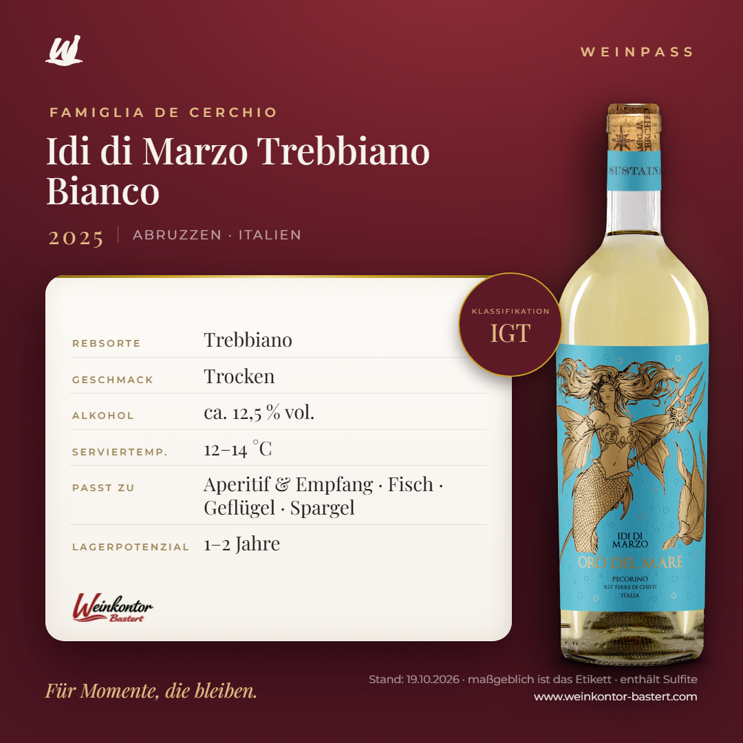 Idi di Marzo Trebbiano Bianco IGT – Abruzzen – Weinpass | Weinkontor Bastert