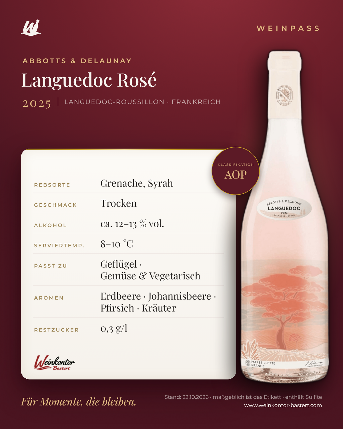 Languedoc Rosé AOP Abbotts & Delaunay – Languedoc-Roussillon – Weinpass | Weinkontor Bastert