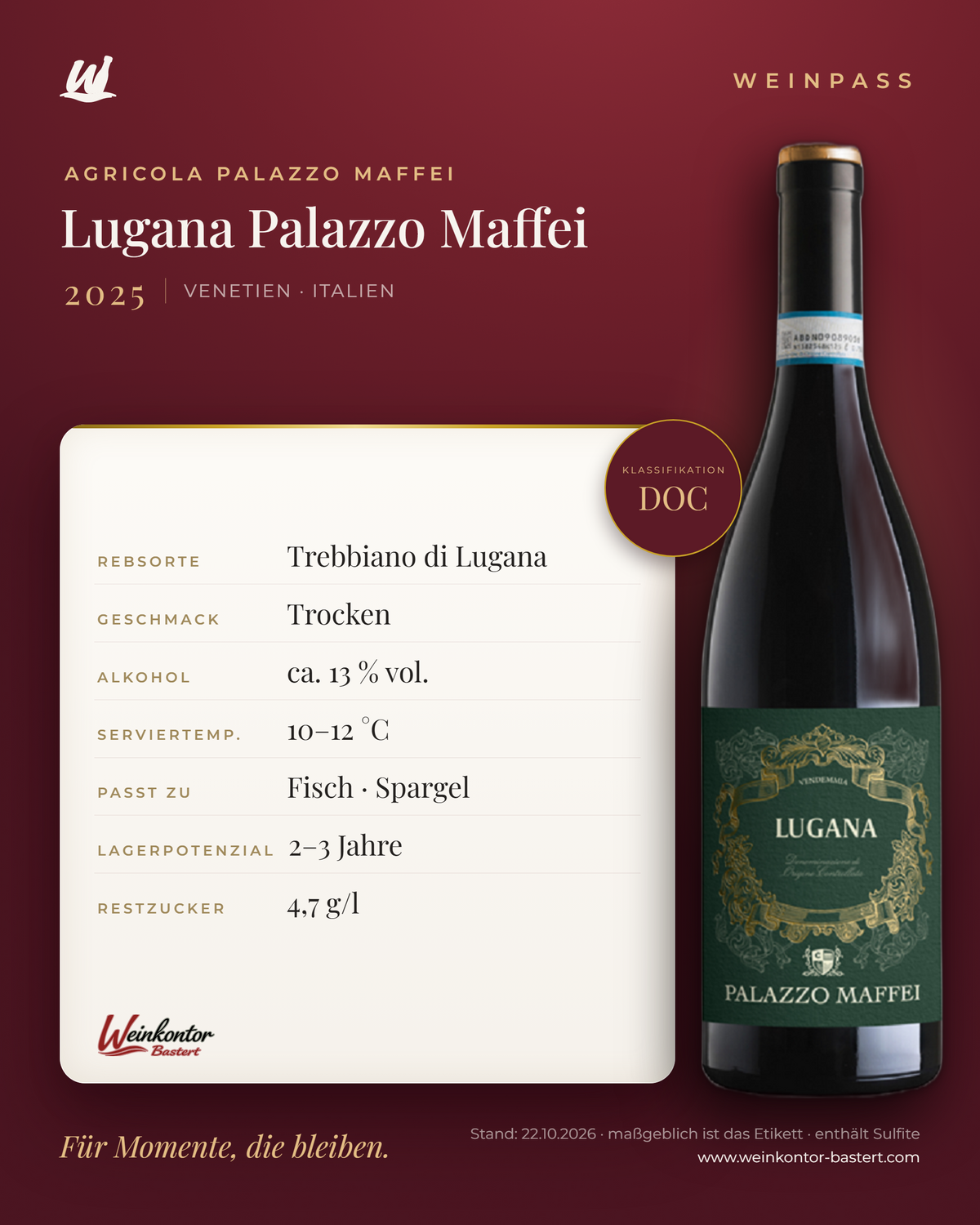 Lugana Palazzo Maffei DOC – Venetien – Weinpass | Weinkontor Bastert