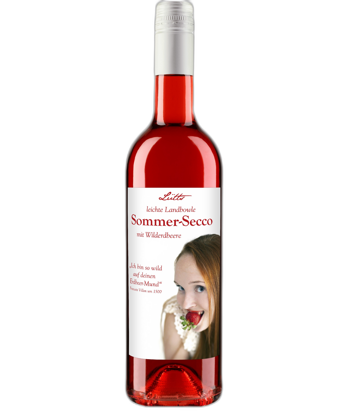 LÜTTS Sommer-Secco - Leichte Landbowle - Lecker mit frischen Erdbeeren, Eis und etwas Minze