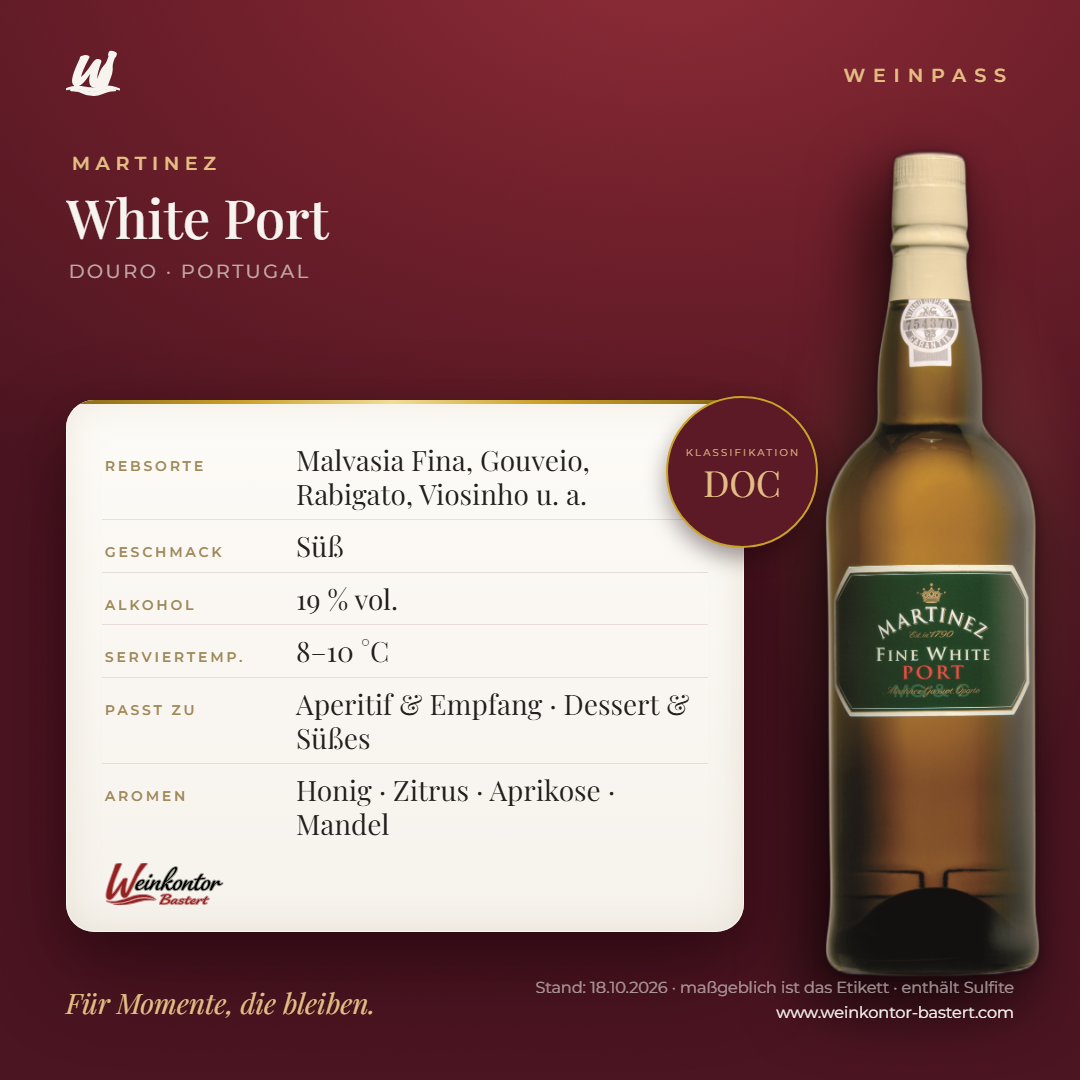 Martinez White Port DOC – Douro – Weinpass | Weinkontor Bastert