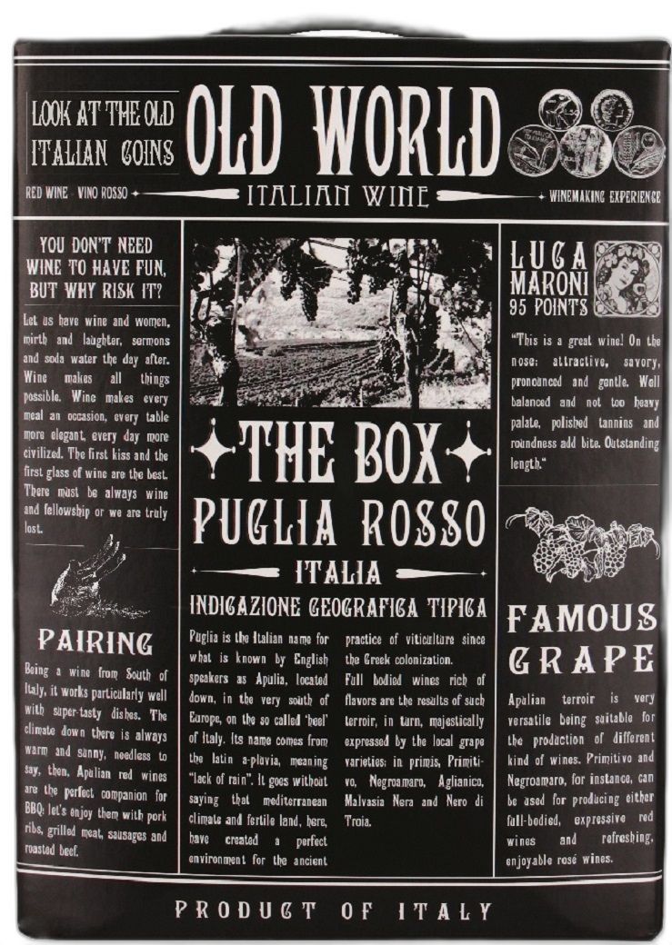 Old World Puglia Rosso Bag in Box 3 Liter Rotwein Italien trocken