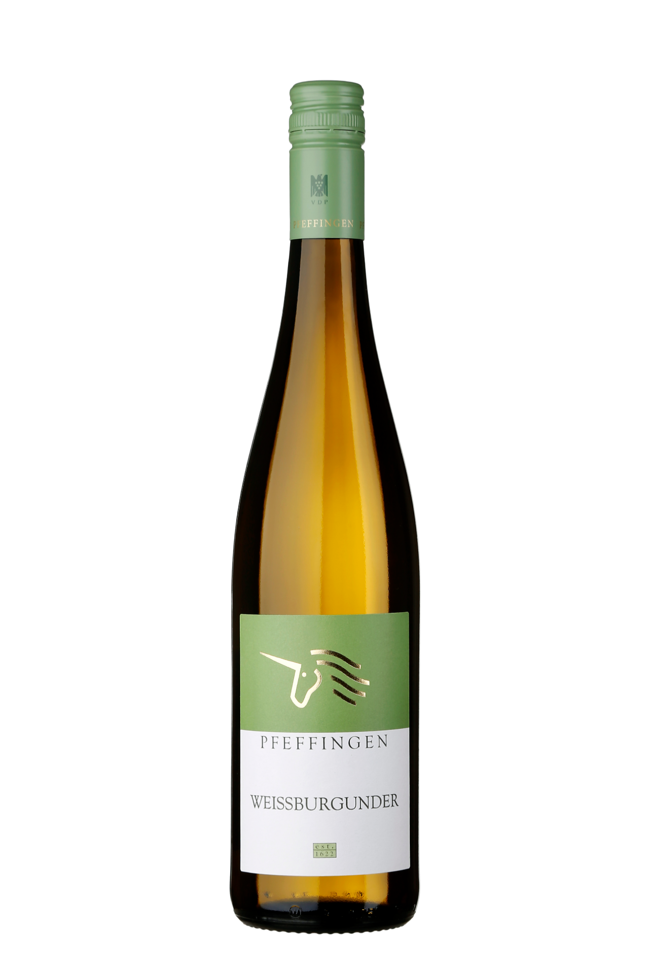 Weingut Pfeffingen Weißburgunder – Frischer Pfälzer Weißwein (QbA), Frontansicht der Flasche