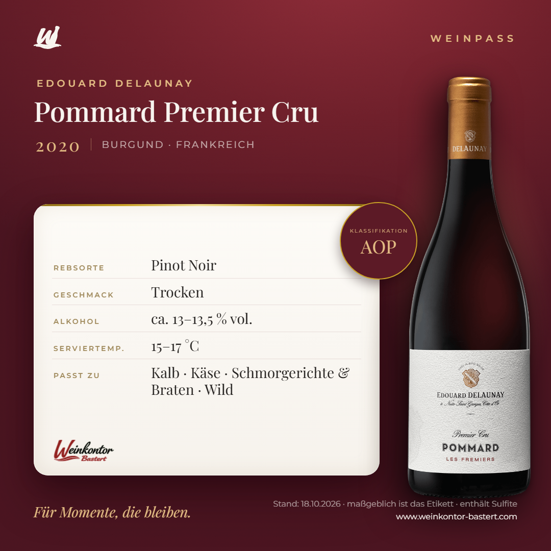 Pommard Premier Cru Edouard Delaunay AOP – Burgund – Weinpass | Weinkontor Bastert