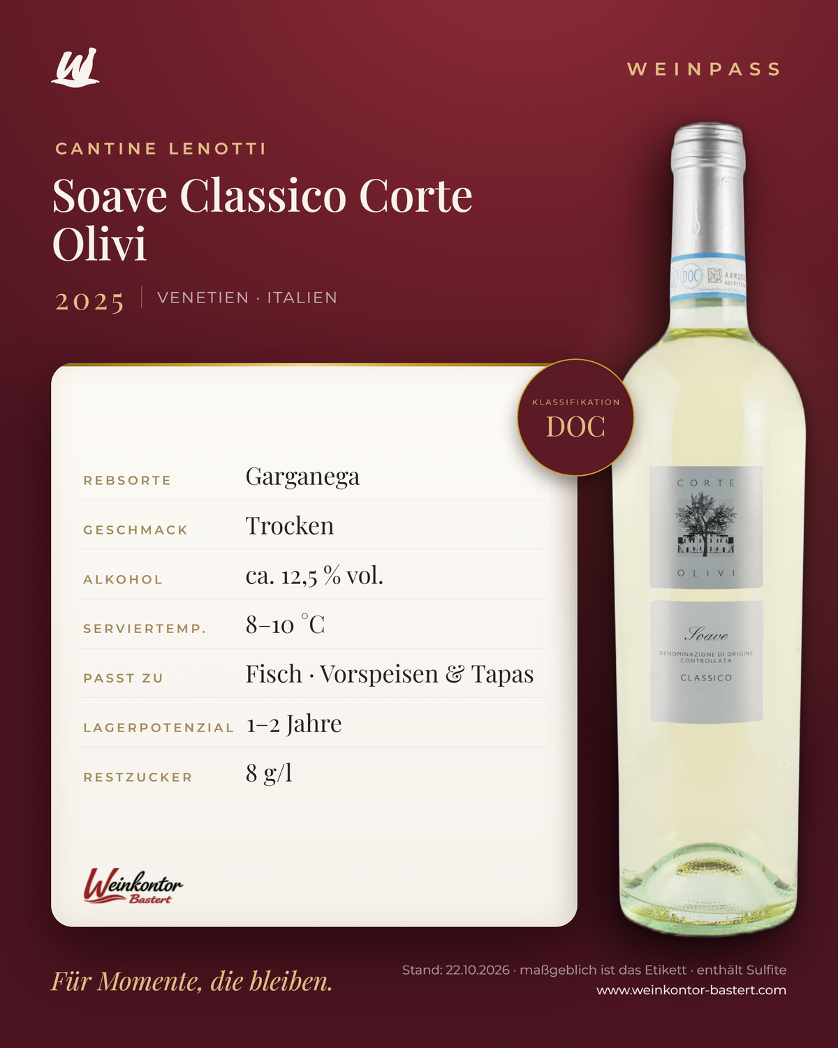 Soave Classico Corte Olivi Cantina Lenotti DOC – Venetien – Weinpass | Weinkontor Bastert