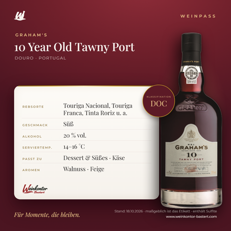Graham's 10 Year Old Tawny Port DOC – Douro – Weinpass | Weinkontor Bastert