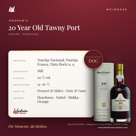 Graham's 20 Year Old Tawny Port DOC – Douro – Weinpass | Weinkontor Bastert