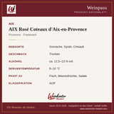 AIX Rosé Coteaux d'Aix-en-Provence AOP – Roséwein – Provence, Frankreich – Steckbrief | Weinkontor Bastert