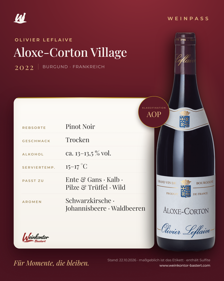 Aloxe-Corton Village Olivier Leflaive AOP – Burgund – Weinpass | Weinkontor Bastert