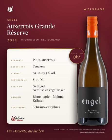 Auxerrois Grande Réserve Engel QbA – Rheinhessen – Weinpass | Weinkontor Bastert