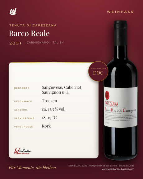 Barco Reale DOC Tenuta di Capezzana – Carmignano – Weinpass | Weinkontor Bastert