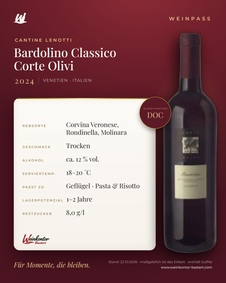 Bardolino Classico Corte Olivi DOC – Venetien – Weinpass | Weinkontor Bastert