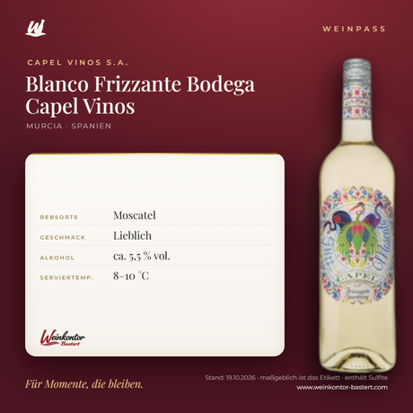 Blanco Frizzante Bodega Capel Vinos – Murcia – Weinpass | Weinkontor Bastert