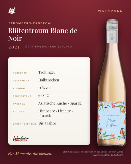 Blütentraum Blanc de Noir Stromberg-Zabergäu – Württemberg – Weinpass | Weinkontor Bastert