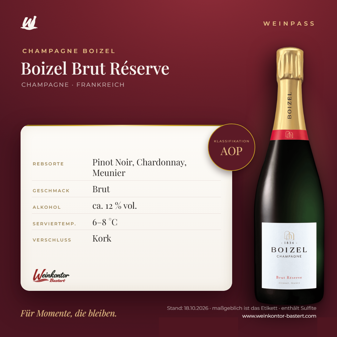 Boizel Brut Réserve AOP – Champagne – Weinpass | Weinkontor Bastert