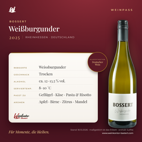 Bossert Weißburgunder – Rheinhessen – Weinpass | Weinkontor Bastert