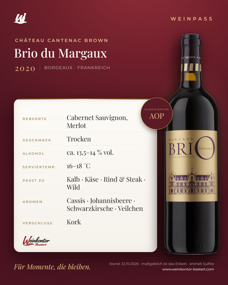 Brio du Château Cantenac Brown Margaux AOP – Bordeaux – Weinpass | Weinkontor Bastert