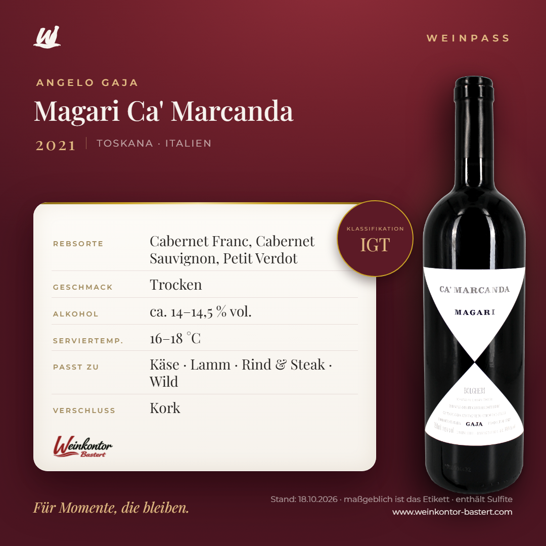 Magari Ca' Marcanda Angelo Gaja IGT – Toskana – Weinpass | Weinkontor Bastert
