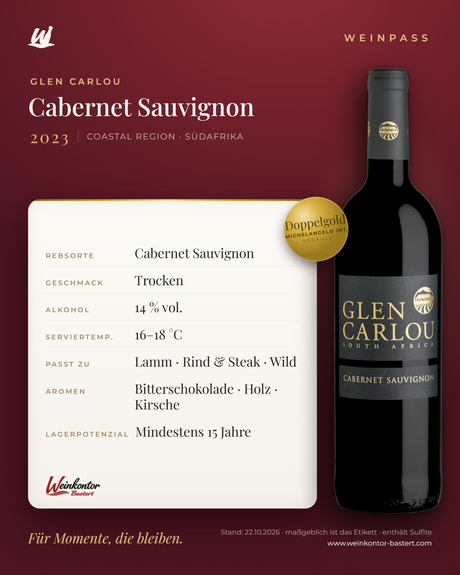 Cabernet Sauvignon Glen Carlou – Coastal Region – Weinpass | Weinkontor Bastert