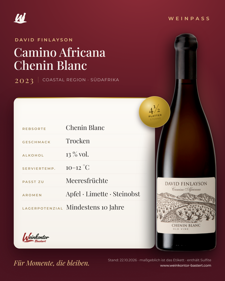 Camino Africana Chenin Blanc David Finlayson – Coastal Region – Weinpass | Weinkontor Bastert