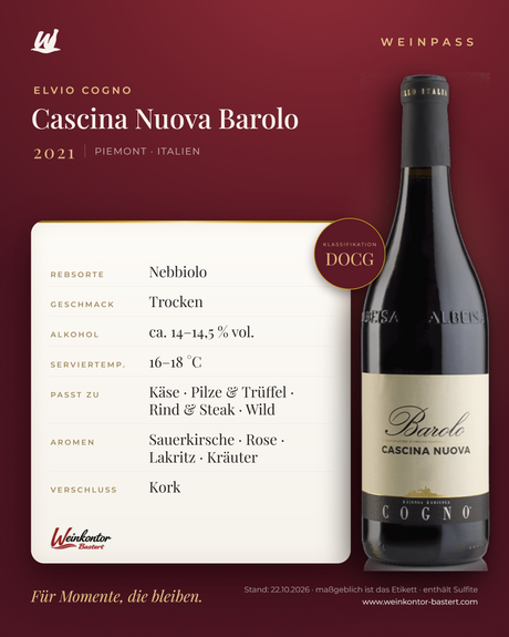 Cascina Nuova Barolo DOCG Elvio Cogno – Piemont – Weinpass | Weinkontor Bastert