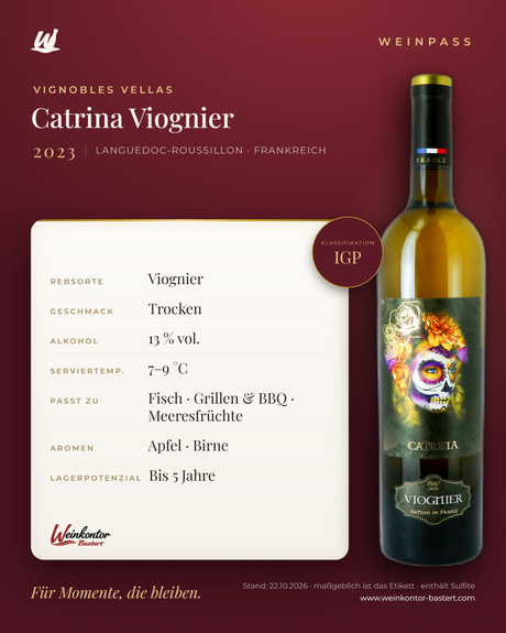 Catrina Viognier Vignobles Vellas – Languedoc-Roussillon – Weinpass | Weinkontor Bastert