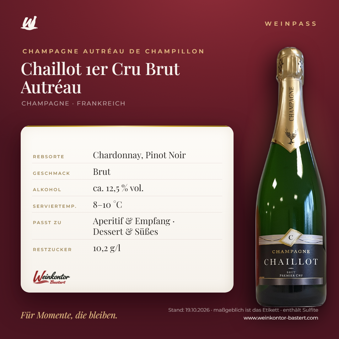 Chaillot 1er Cru Brut Autréau – Champagne – Weinpass | Weinkontor Bastert