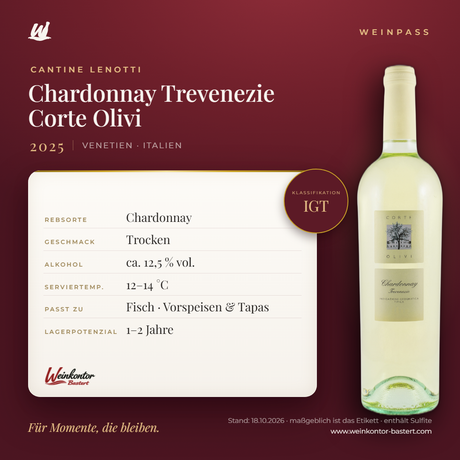 Chardonnay Trevenezie Corte Olivi Cantine Lenotti IGT – Venetien – Weinpass | Weinkontor Bastert