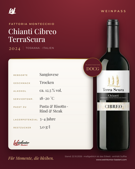 Chianti Cibreo TerraScura DOCG – Toskana – Weinpass | Weinkontor Bastert