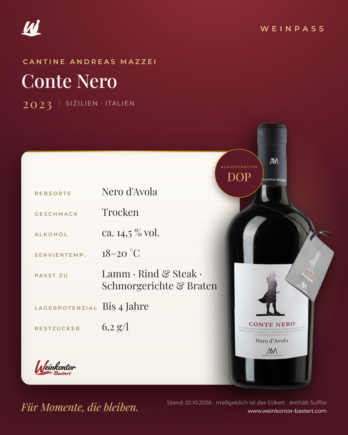 Conte Nero Cantine Andreas Mazzei DOP – Sizilien – Weinpass | Weinkontor Bastert