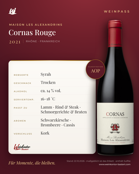 Cornas Rouge Maison les Alexandrins AOP – Rhône – Weinpass | Weinkontor Bastert