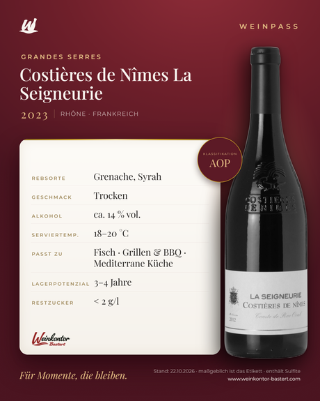 Costières de Nîmes AOP La Seigneurie Grandes Serres – Rhône – Weinpass | Weinkontor Bastert