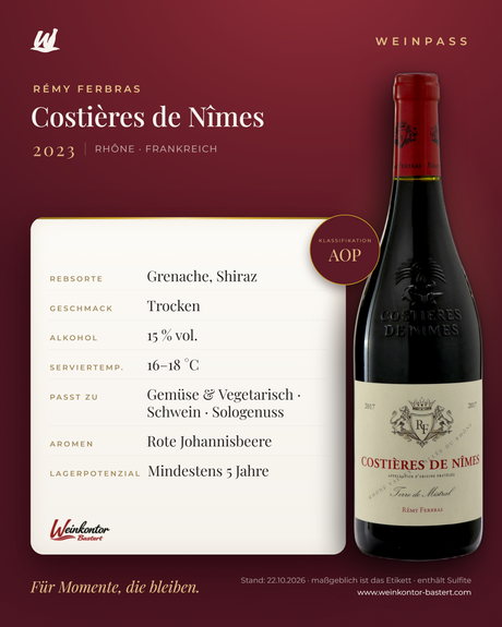 Costières de Nîmes Rémy Ferbras – Rhône – Weinpass | Weinkontor Bastert