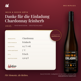 Danke für die Einladung Chardonnay feinherb Lars Köth Next Generation – Rheinhessen – Weinpass | Weinkontor Bastert