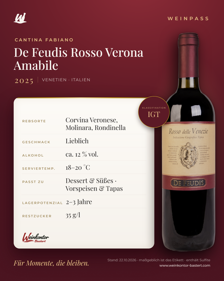 De Feudis Rosso Verona Amabile Cantine Fabiano IGT – Venetien – Weinpass | Weinkontor Bastert