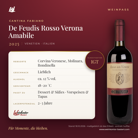 De Feudis Rosso Verona Amabile Cantine Fabiano IGT – Venetien – Weinpass | Weinkontor Bastert
