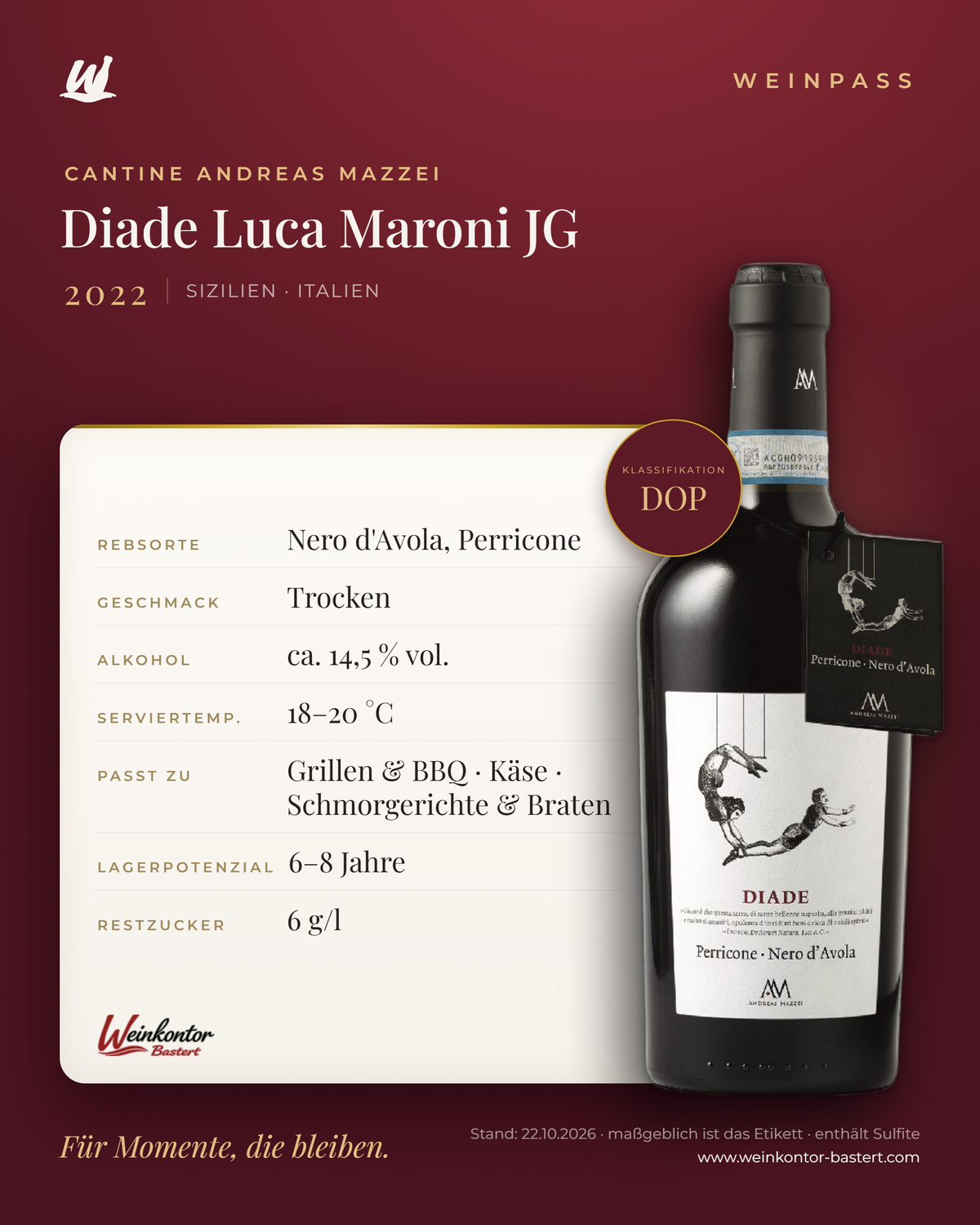 Diade DOP Cantina Andreas Mazzei Luca Maroni JG – Sizilien – Weinpass | Weinkontor Bastert
