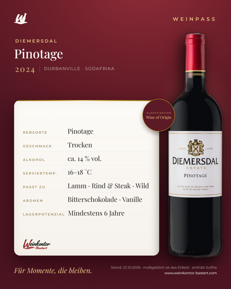 Diemersdal Pinotage – Durbanville – Weinpass | Weinkontor Bastert