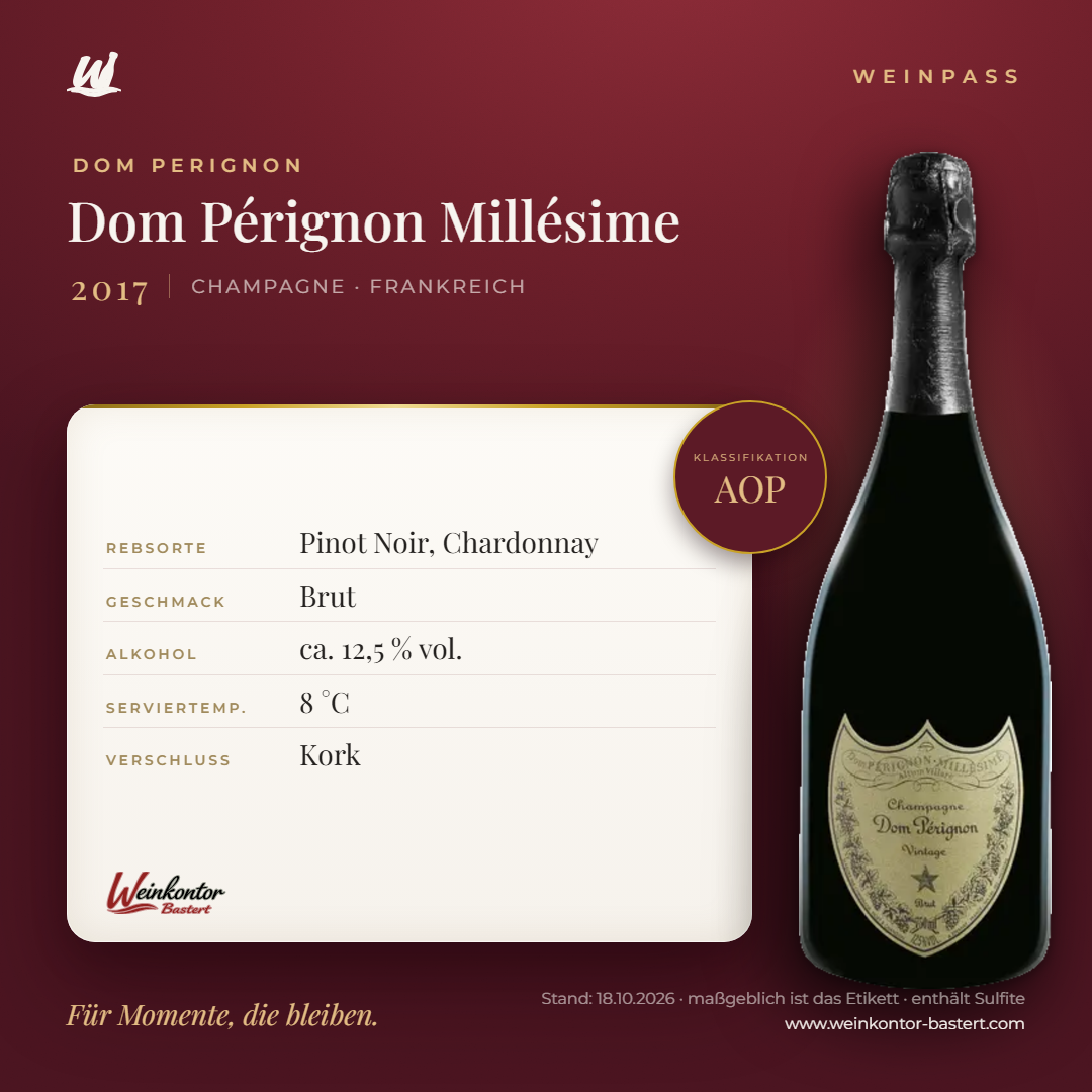 Dom Pérignon Millésime AOP – Champagne – Weinpass | Weinkontor Bastert